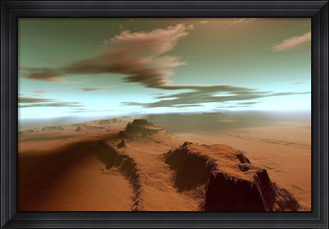 Framed Overhead view of a vast desert wilderness Print