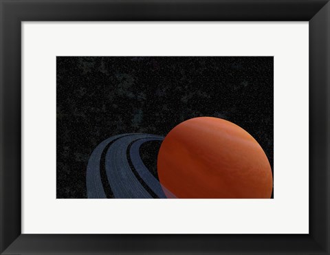 Framed beautiful planet with rings Print
