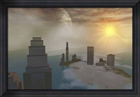 Framed fantasy science fiction world on another planet Print