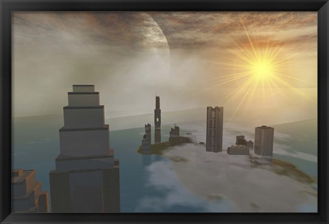 Framed fantasy science fiction world on another planet Print