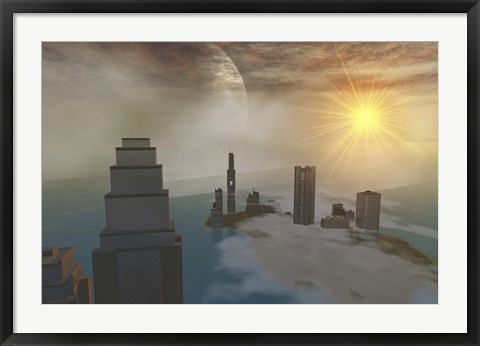 Framed fantasy science fiction world on another planet Print