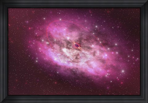 Framed huge nebula contains millions of stars and planets Print