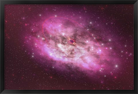 Framed huge nebula contains millions of stars and planets Print