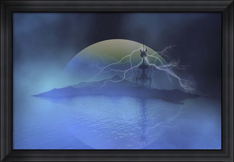 Framed military base on another planet Print