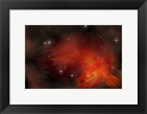Framed vast nebula in the expanse of the universe Print