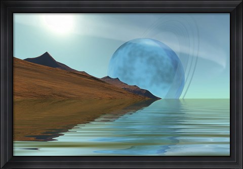 Framed Ripple Reflections on a Water World Print