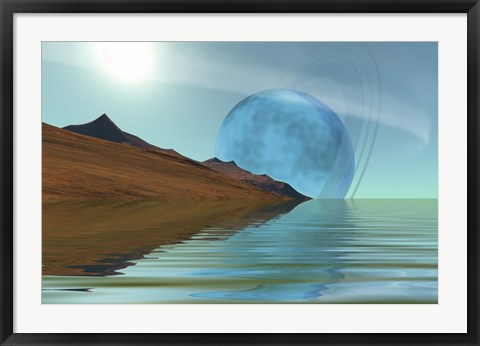 Framed Ripple Reflections on a Water World Print
