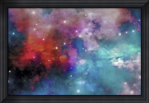 Framed Cloud and star remnants after a supernova explosion Print