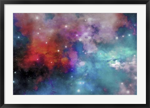 Framed Cloud and star remnants after a supernova explosion Print