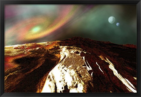 Framed Landscape of an Alien Planet Print