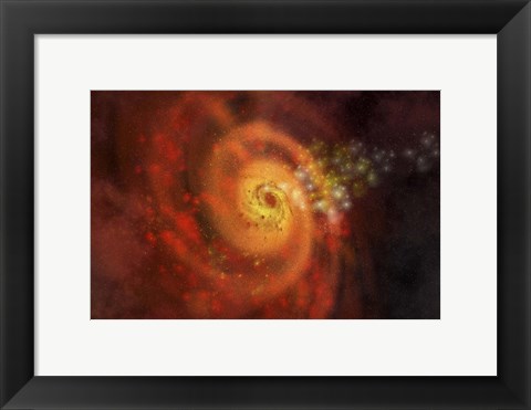 Framed Stars and gases make up a beautiful spiral galaxy Print