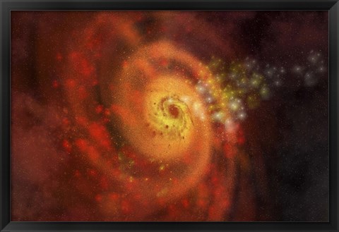 Framed Stars and gases make up a beautiful spiral galaxy Print