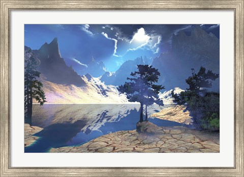 Framed Sunrays shine down on this beautiful valley Print