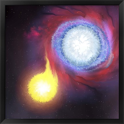 Framed binary star system Print