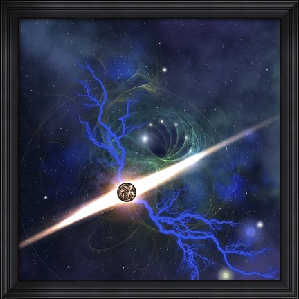 Framed brilliant star in the universe Print