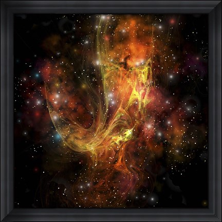 Framed colorful nebula and stars in the cosmos Print