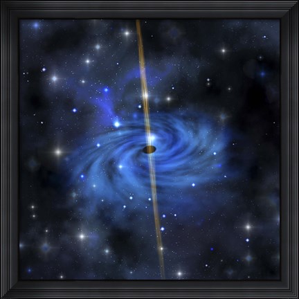 Framed dense star cluster forms this galaxy out in space Print