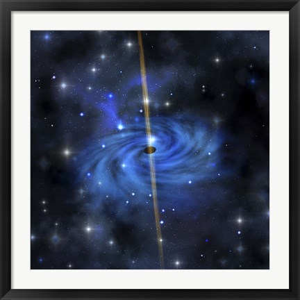 Framed dense star cluster forms this galaxy out in space Print