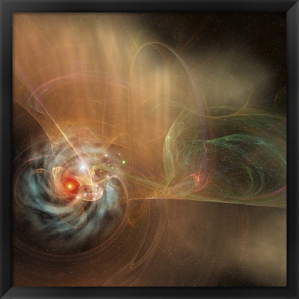 Framed galaxy swirls in the universe Print