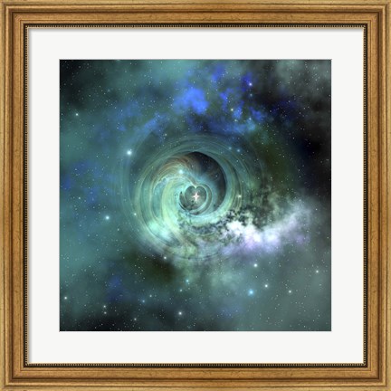 Framed gorgeous nebula in outer space Print