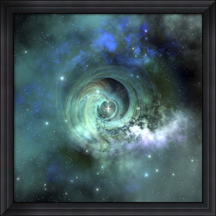 Framed gorgeous nebula in outer space Print