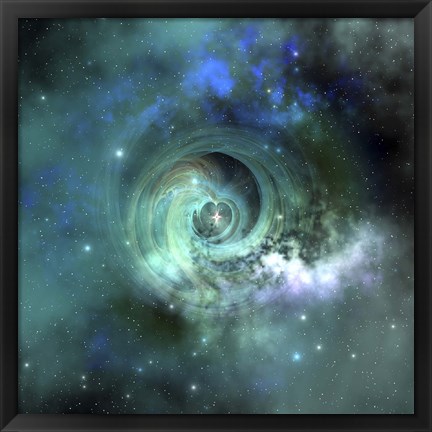 Framed gorgeous nebula in outer space Print