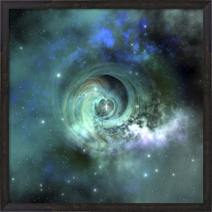 Framed gorgeous nebula in outer space Print