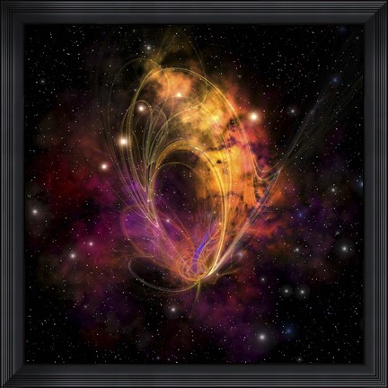 Framed nebular cluster of gases and stars Print