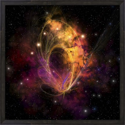 Framed nebular cluster of gases and stars Print