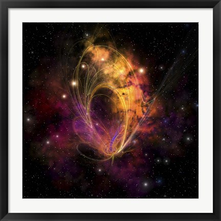 Framed nebular cluster of gases and stars Print