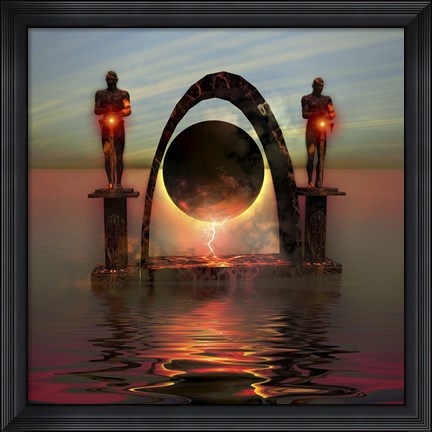 Framed portal to another dimensional world Print