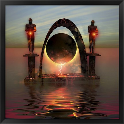 Framed portal to another dimensional world Print