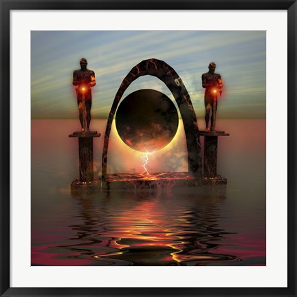 Framed portal to another dimensional world Print