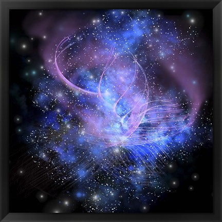 Framed spacial phenomenon in the cosmos Print