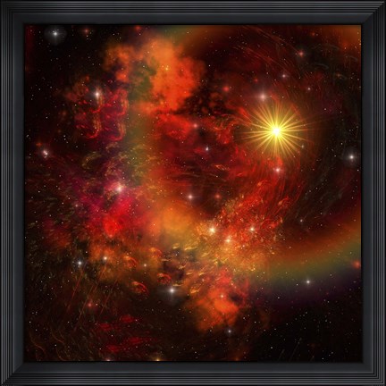 Framed star explodes sending out shock waves throughout the universe Print