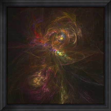 Framed Cosmic image of a colorful nebula in space Print