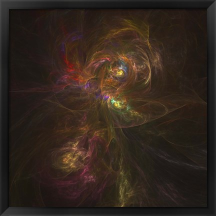 Framed Cosmic image of a colorful nebula in space Print