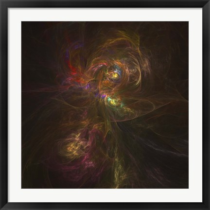 Framed Cosmic image of a colorful nebula in space Print