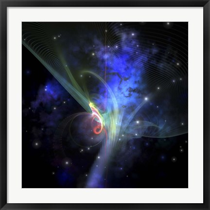 Framed Cosmic strands of gaseous filament out in space Print
