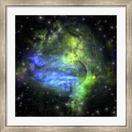 Framed Gaseous dense clouds form new stars in the cosmos Print