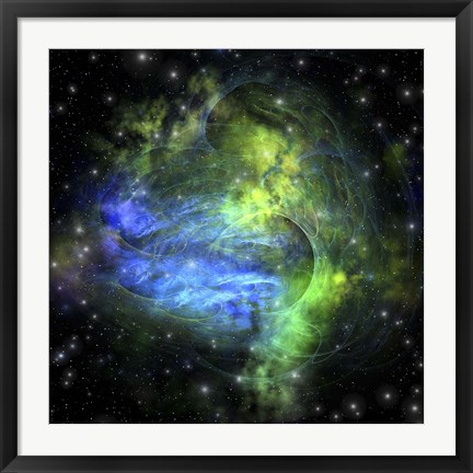 Framed Gaseous dense clouds form new stars in the cosmos Print