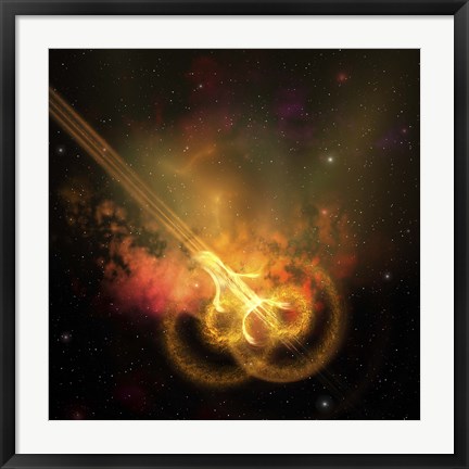 Framed Stars and gases collide to form this spacial phenomenon Print