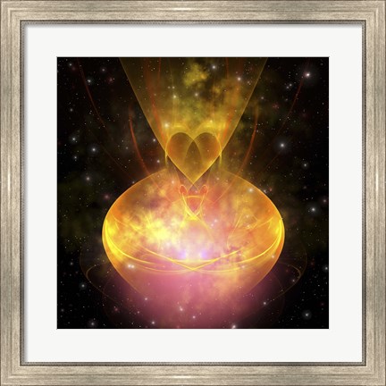 Framed Stars are born in this hourglass shaped nebula out in the cosmos Print