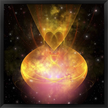 Framed Stars are born in this hourglass shaped nebula out in the cosmos Print