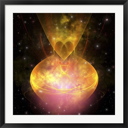 Framed Stars are born in this hourglass shaped nebula out in the cosmos Print