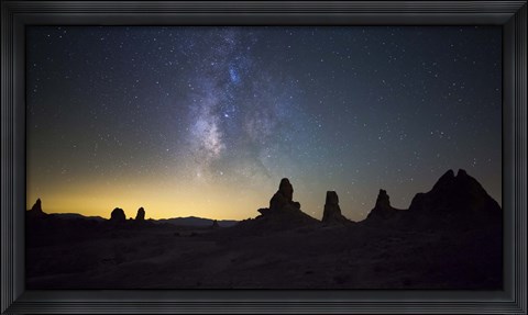 Framed Milky Way over Trona Pinnacles Trona, California Print