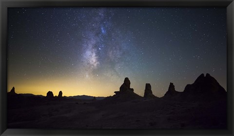 Framed Milky Way over Trona Pinnacles Trona, California Print