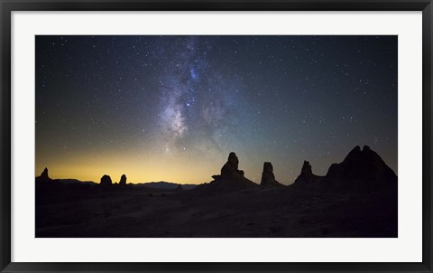 Framed Milky Way over Trona Pinnacles Trona, California Print