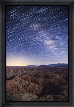 Framed Milky Way above the Borrego Badlands, California Print