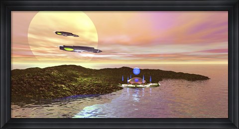 Framed futuristic world on another planet Print